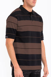 Men Plus Old School Pique Collar Regular Fit Stripe Polo Shirt Zarnesh